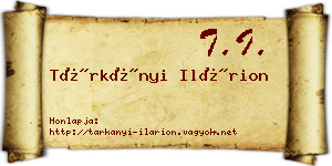 Tárkányi Ilárion névjegykártya